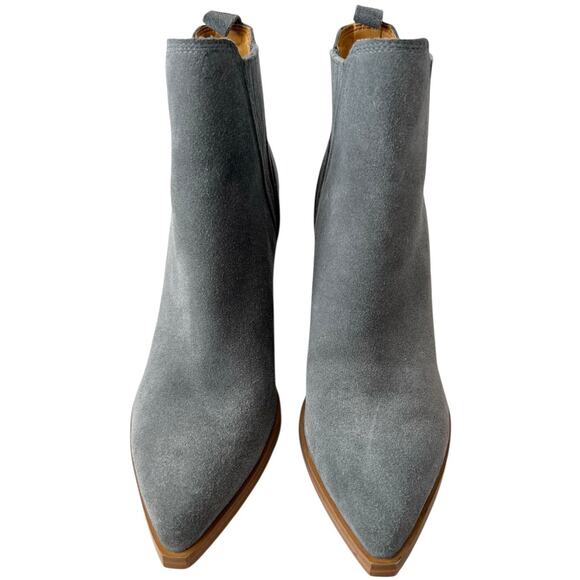 MARC FISHER Gadri Bootie in Gray Suede, 3.5" Heel Ankle Boots Women's Size 8 - Picture 2 of 13